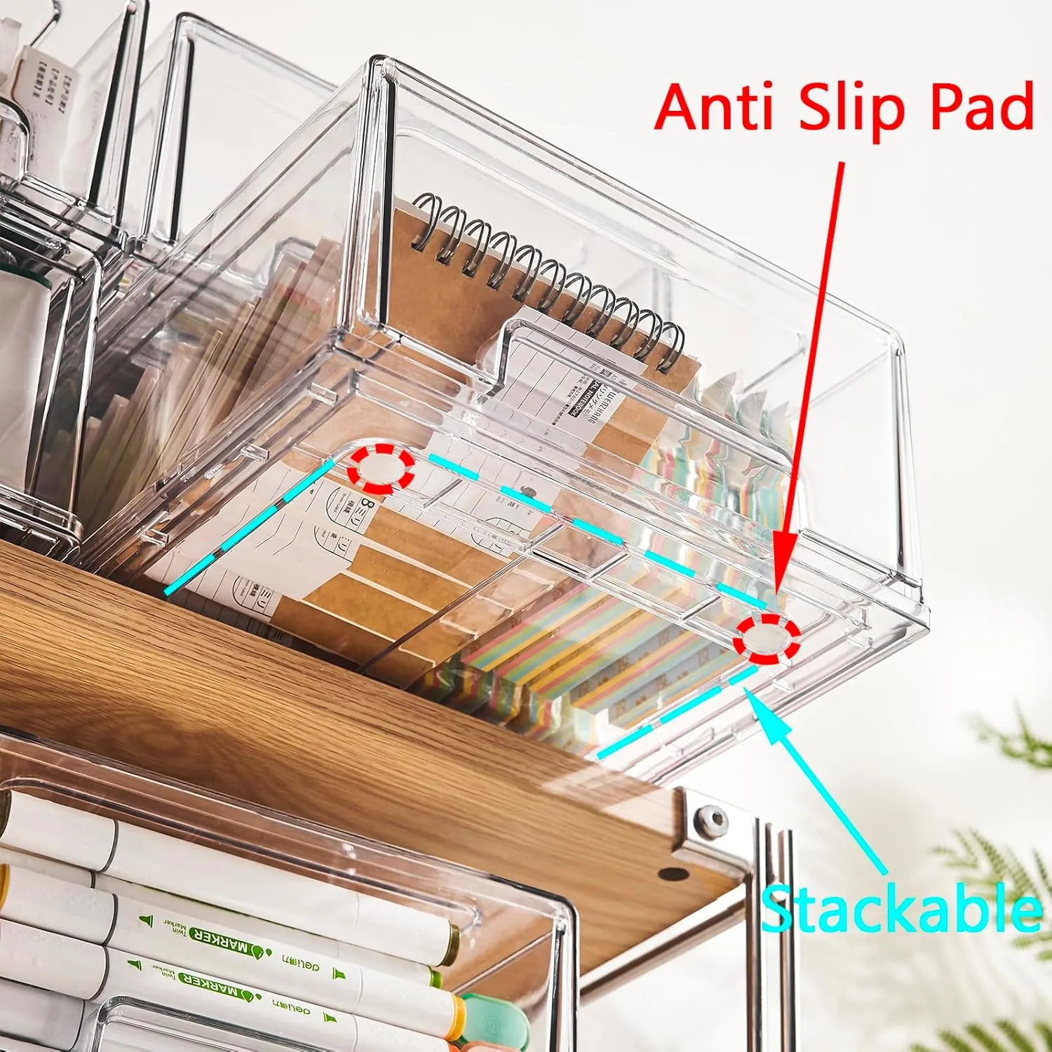 4 pack clear Drawer Plastic stackable Storage Box Bins OrganizerMedicine Container,Family First Aid Kits Medicine cabinet Box,Closet ShelfOintments, Adhesive BandagesCosmetics,Office Items