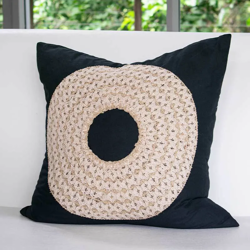 African Badge Black Medium Cushion 50 x 50cm