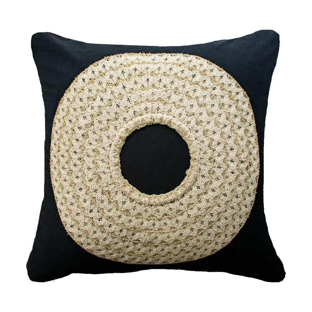 African Badge Black Medium Cushion 50 x 50cm