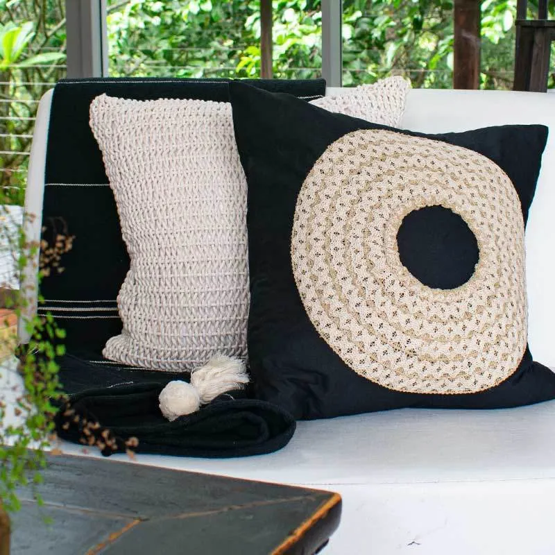 African Badge Black Medium Cushion 50 x 50cm