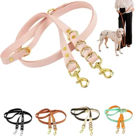 Albcorp Braided Hands-Free Dog Leash  Small & Medium Sizes, 7.2 ft Long  PVC Coated, Adjustable for Cross-Body, Waist, or Handheld Use  Waterproof, Customizable & Durable. Rose Blush, Medium