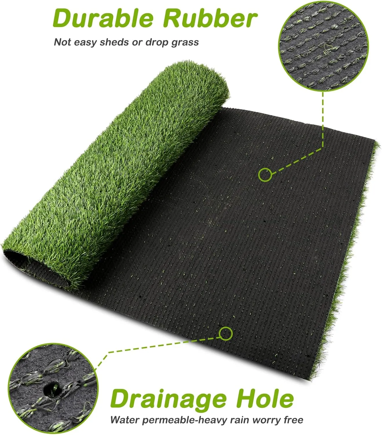 Artificial Grass, 51" x 26" Dog Pee Pads, Professional Dog Potty Training Rug, Grass Mat with Drainage Holes, Pet Turf Indoor Outdoor Flooring Fake Grass Doormat (26"x51")