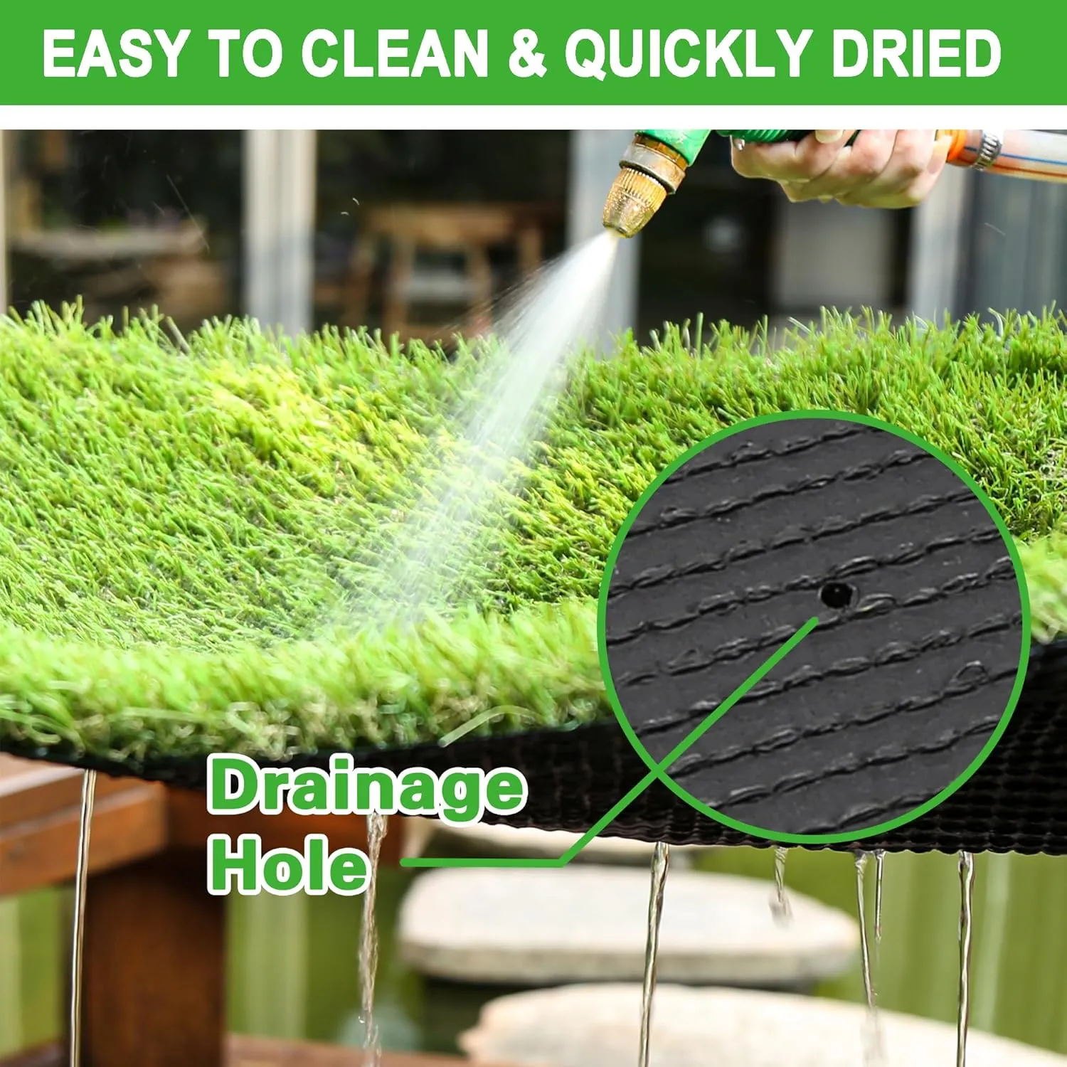 Artificial Grass Turf for Dogs 3 ft x 5 ft,1.38 inch Fake Grass Pee Pad for Puppy Potty TrainingFaux pet Grass Rug for Indoor/Outdoor Patio,Dogs Wee Wee Pad,Turf Grass Mat for Dogs Potty