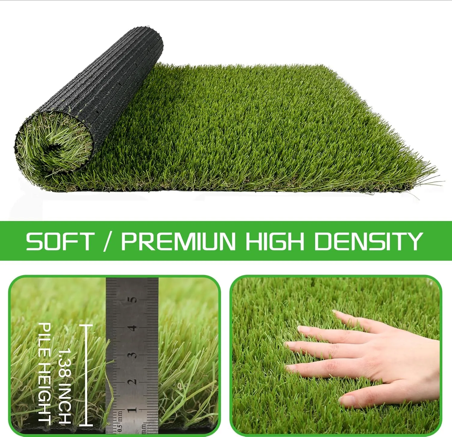 Artificial Grass Turf for Dogs 3 ft x 5 ft,1.38 inch Fake Grass Pee Pad for Puppy Potty TrainingFaux pet Grass Rug for Indoor/Outdoor Patio,Dogs Wee Wee Pad,Turf Grass Mat for Dogs Potty