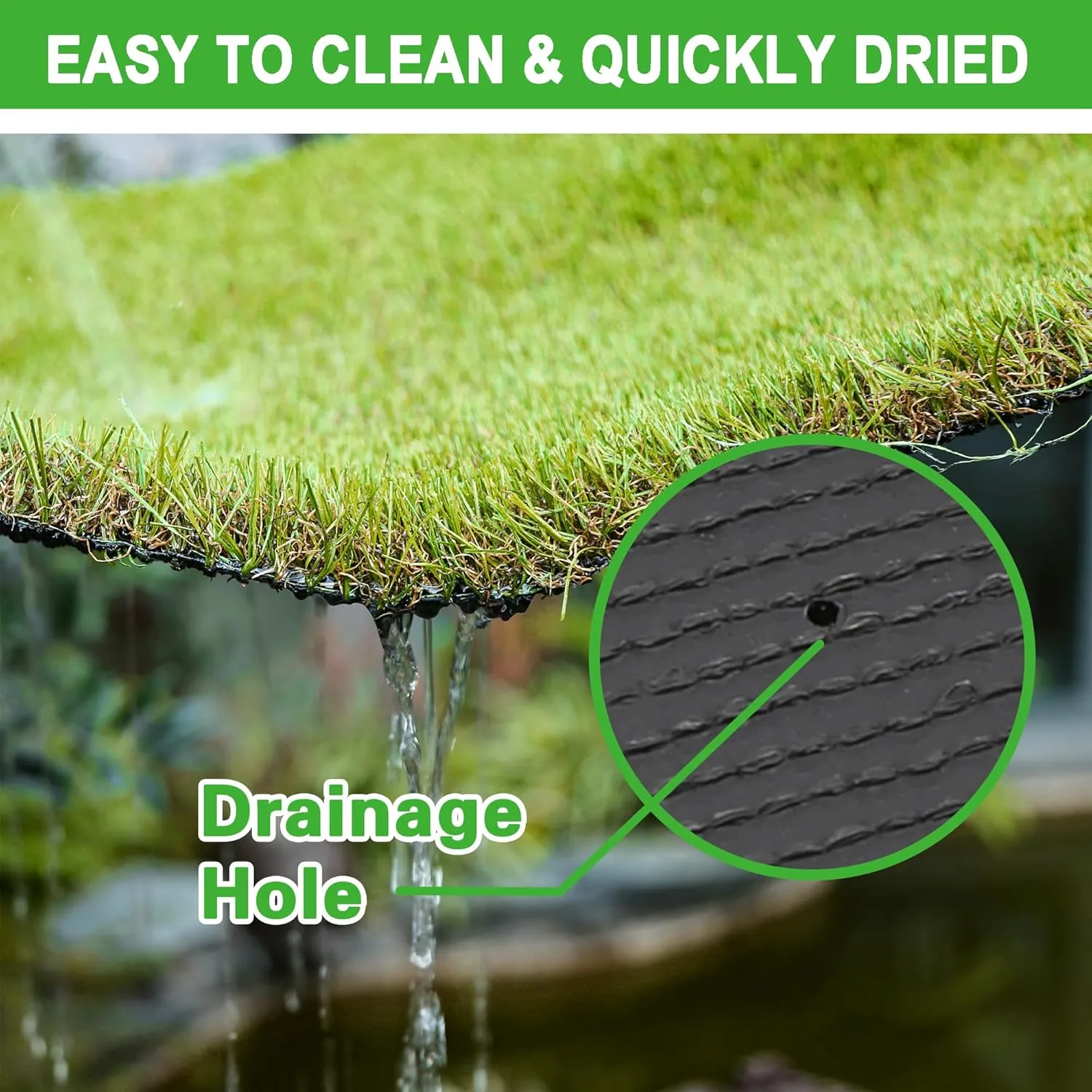 Artificial Grass Turf for Dogs 4 ft x 6 ft,1.38 inch Fake Grass Pee Pad for Potty Training,Extra Large Grass Rug for Indoor/Outdoor Patio,Dogs Wee Wee Pad,Turf Grass Mat for Pets.