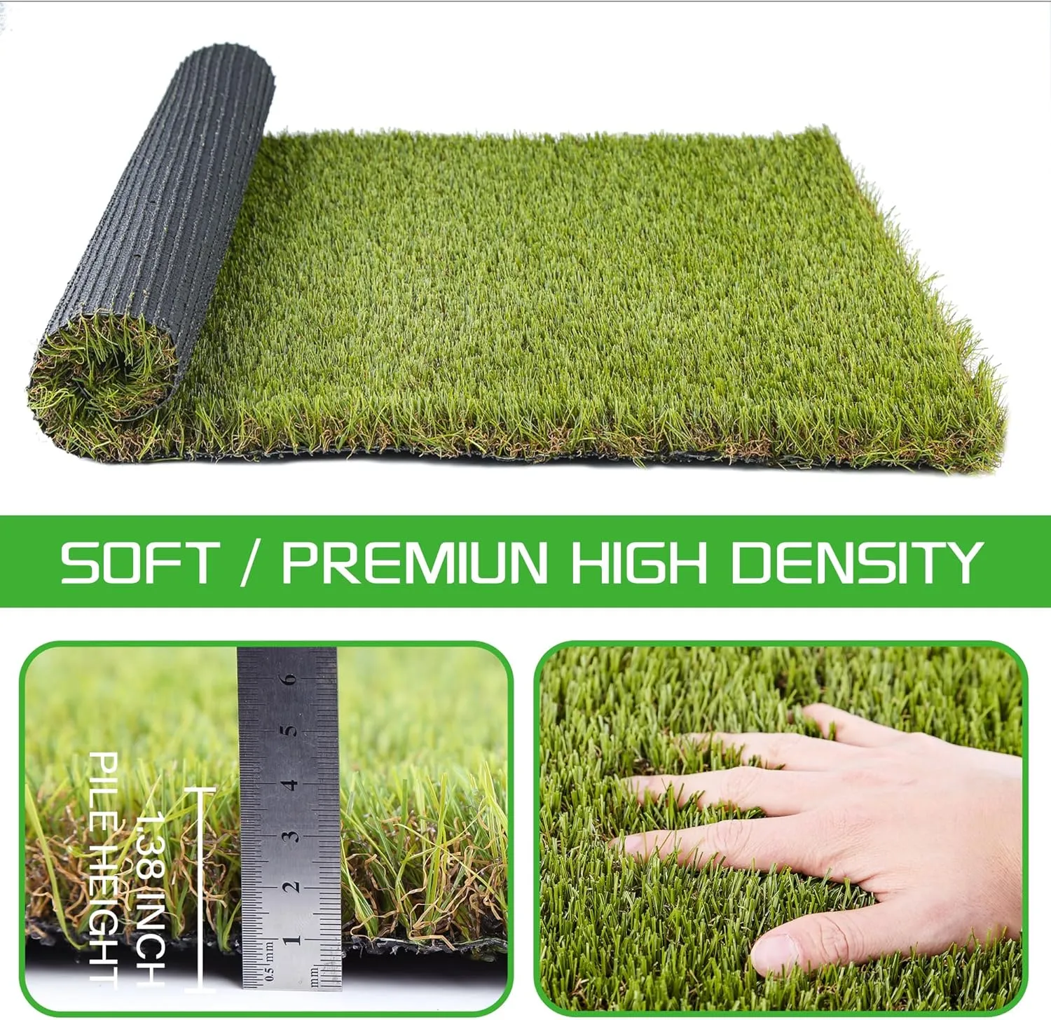 Artificial Grass Turf for Dogs 4 ft x 6 ft,1.38 inch Fake Grass Pee Pad for Potty Training,Extra Large Grass Rug for Indoor/Outdoor Patio,Dogs Wee Wee Pad,Turf Grass Mat for Pets.