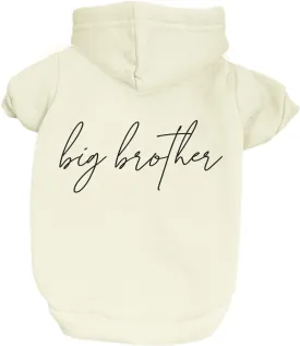 Big Brother Dog Hoodie Fleece Lined Pullover Sweatshirt with Leash Hole (Cream, 4X-Large 774)