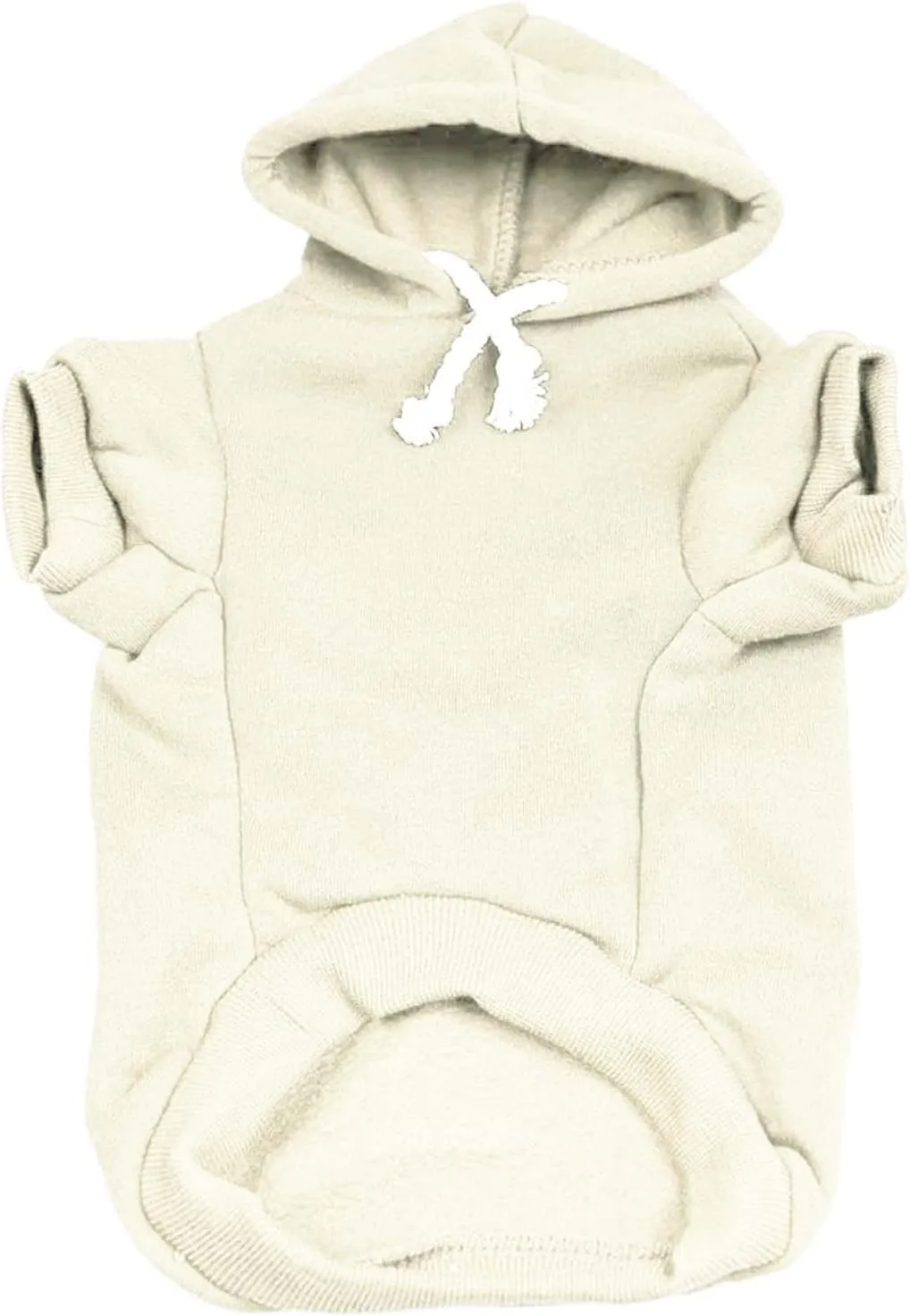 Big Brother Dog Hoodie Fleece Lined Pullover Sweatshirt with Leash Hole (Cream, 4X-Large 774)