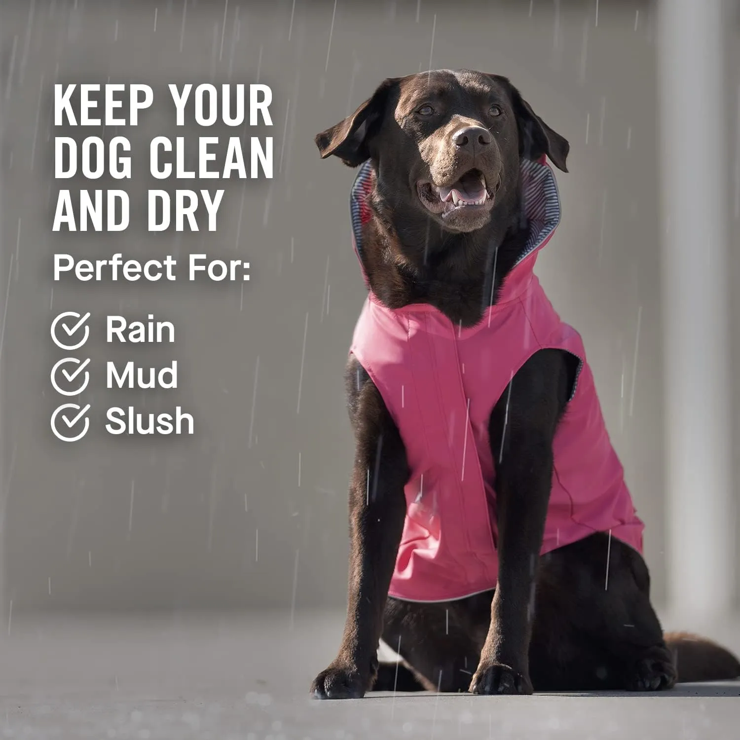 Canada Pooch Dog Slush Suit Dog Bodysuit for Rain and Snow Full Body Dog Suit Water-Resistant Dog Onesie (Pink, 12 (11-13" Back Length))