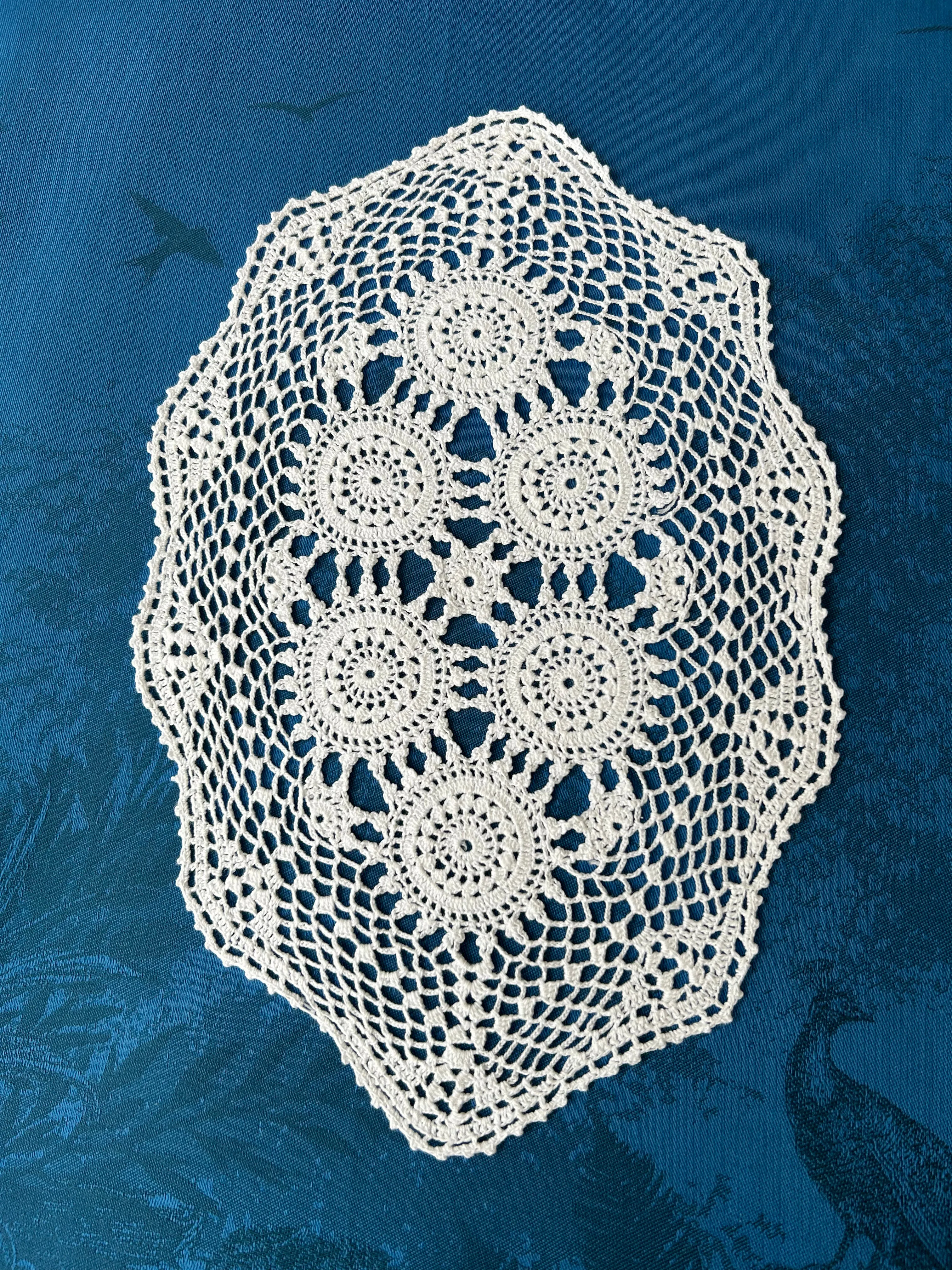 Crochet Cotton Doily - Oval