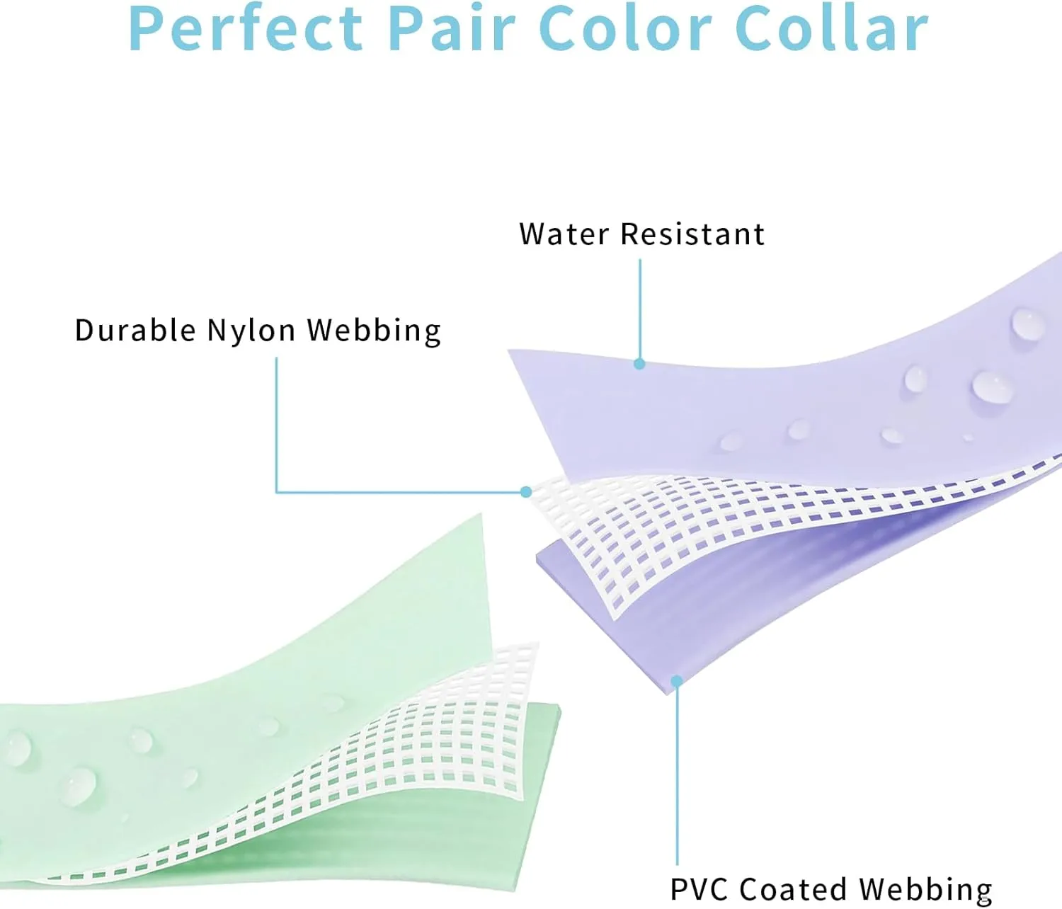 Durable Waterproof Dog Lead - PVC Rope Leash for Large/Medium/Small Dogs, Slip Lead for Walking/Running (Purple & Green)