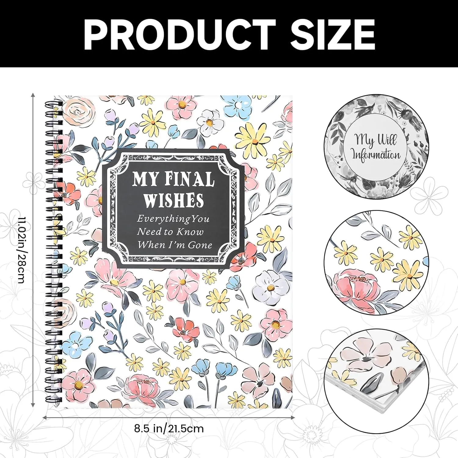 End of Life Planner Organizer Binder, Sorry It's Your Problem Now Because I'm Dead End of Life Planner Funny Death Note Notebook If I Die Binder Organizer with Labels and Final Wishes (Grey Pink)