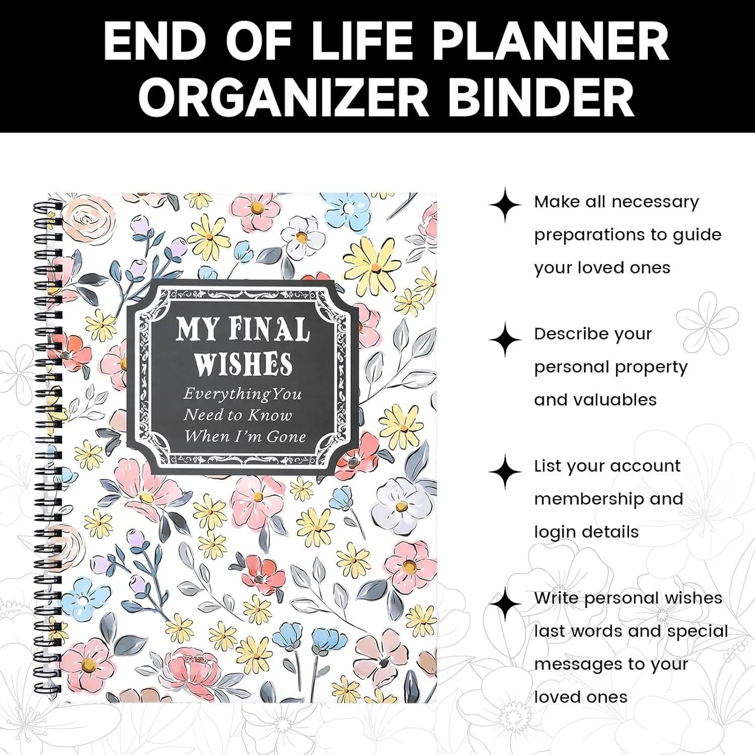 End of Life Planner Organizer Binder, Sorry It's Your Problem Now Because I'm Dead End of Life Planner Funny Death Note Notebook If I Die Binder Organizer with Labels and Final Wishes (Grey Pink)