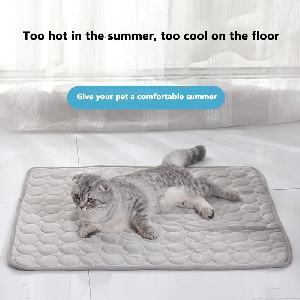 Furry Basics Cooling Mat for Dogs & Cats  Self-Cooling Ice Silk Pad, Summer Pet Bed Mat, Washable & Thickened for Small to Large Pets, Indoor Use (Pink,XL)
