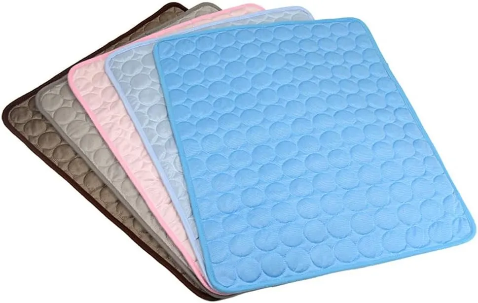 Furry Basics Cooling Mat for Dogs & Cats  Self-Cooling Ice Silk Pad, Summer Pet Bed Mat, Washable & Thickened for Small to Large Pets, Indoor Use (Pink,XL)