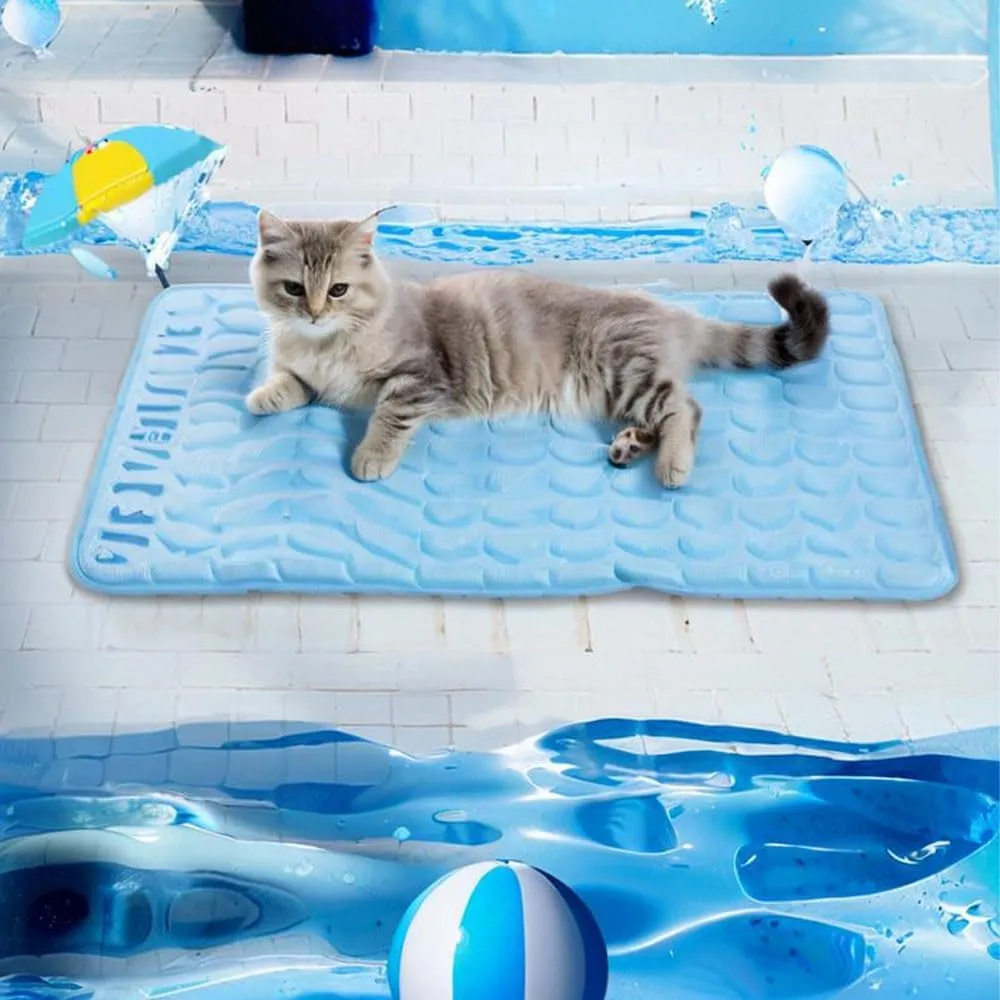 Furry Basics Cooling Mat for Dogs & Cats  Self-Cooling Ice Silk Pad, Summer Pet Bed Mat, Washable & Thickened for Small to Large Pets, Indoor Use (Pink,XL)