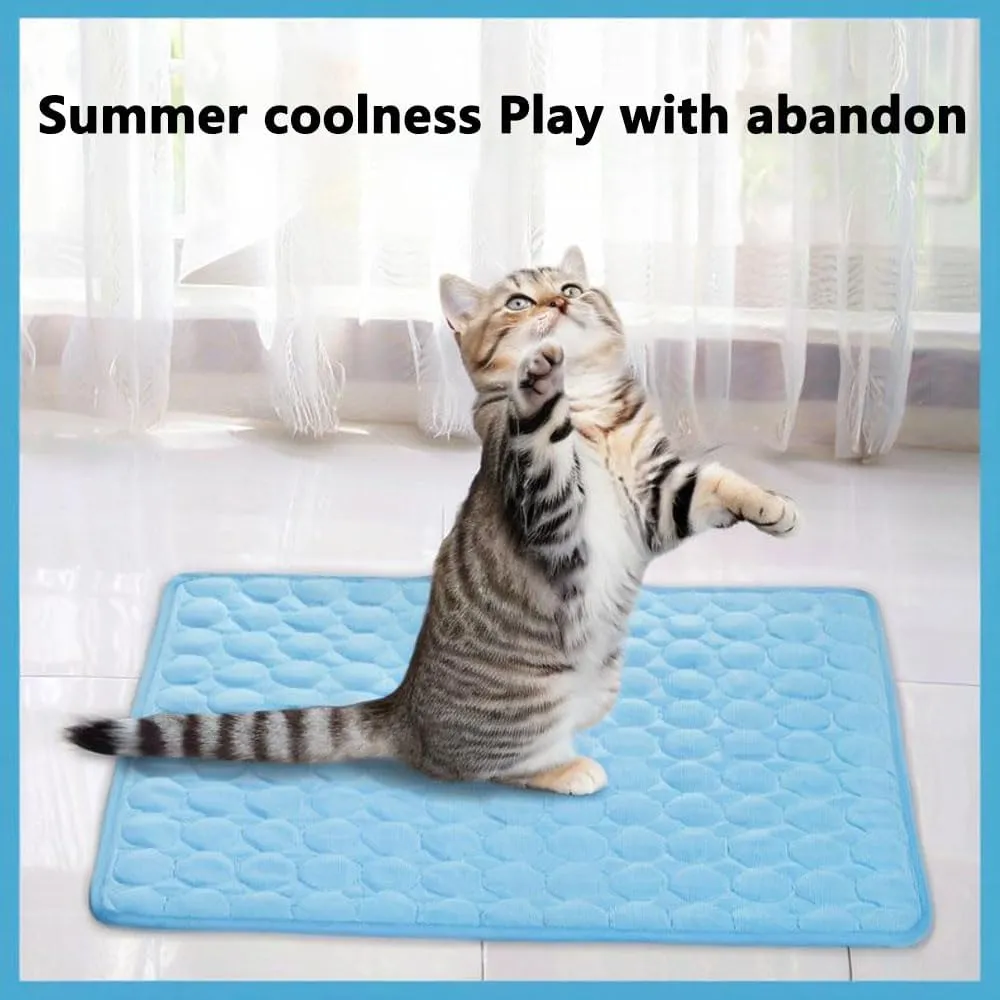 Furry Basics Cooling Mat for Dogs & Cats  Self-Cooling Ice Silk Pad, Summer Pet Bed Mat, Washable & Thickened for Small to Large Pets, Indoor Use (Pink,XL)
