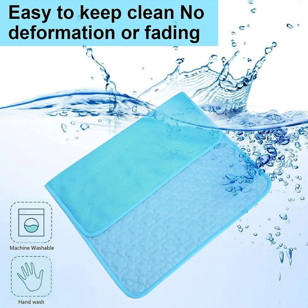 Furry Basics Cooling Mat for Dogs & Cats  Self-Cooling Ice Silk Pad, Summer Pet Bed Mat, Washable & Thickened for Small to Large Pets, Indoor Use (Pink,XL)