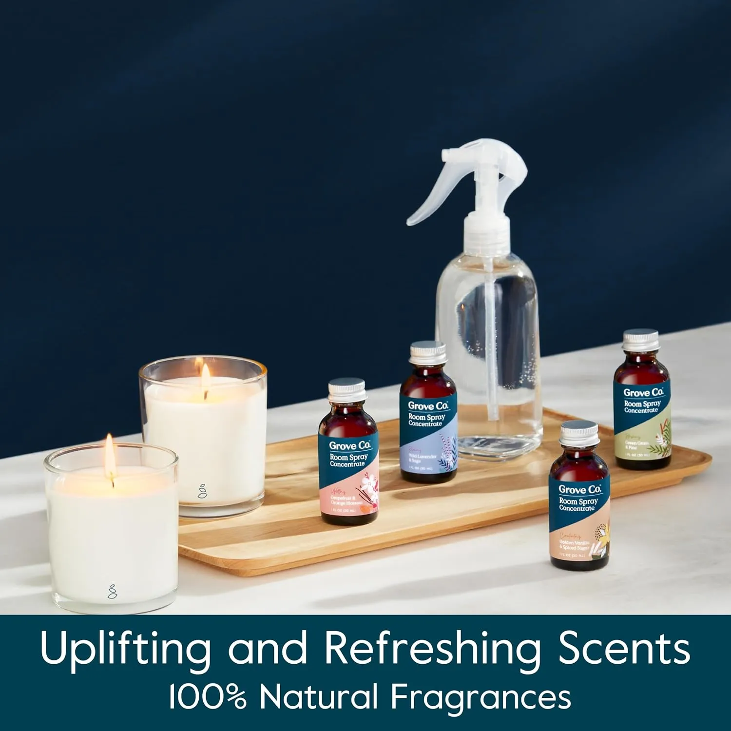 Grove Co. Liquid Air Freshener Refills (2 x 1oz)   Room Spray Glass Bottle, 100% Natural Green Grass & Pine Room Fragrance