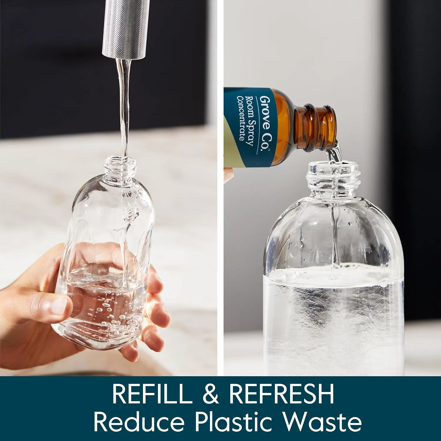 Grove Co. Liquid Air Freshener Refills (2 x 1oz)   Room Spray Glass Bottle, 100% Natural Green Grass & Pine Room Fragrance