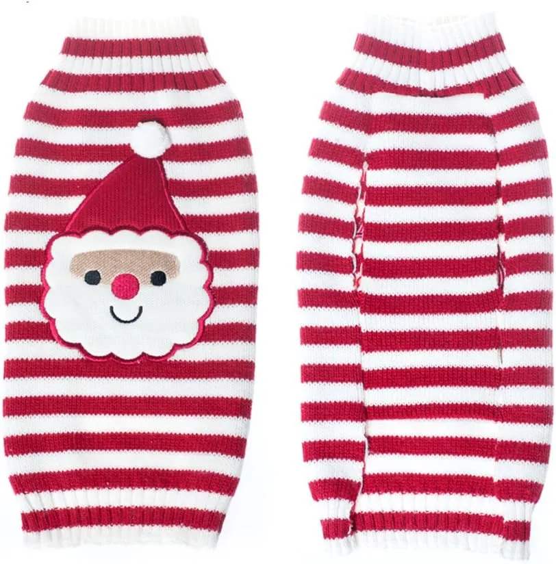 HAPEE Dog Xmas Sweaters - Santa Claus Puppy Clothes, Ugly Christmas Dog Sweaters