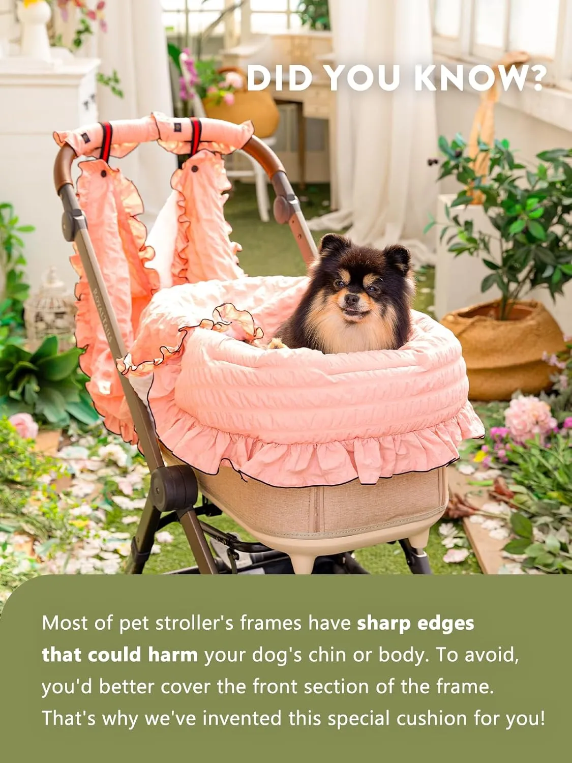Harryspet Margaret The Lace Edition Pet Stroller Cover, Comforter, Guard - Snow White