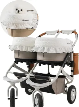 Harryspet Margaret The Lace Edition Pet Stroller Cover, Comforter, Guard - Snow White