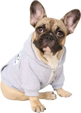 iChoue I am a French Bulldog Clothes Hoodies for Dogs Puppy Frenchie Pug English Boston Terrier Bully Pitbull Sweatshirt Sweater Clothing Cold Weather Winter Coats - Grey/Medium
