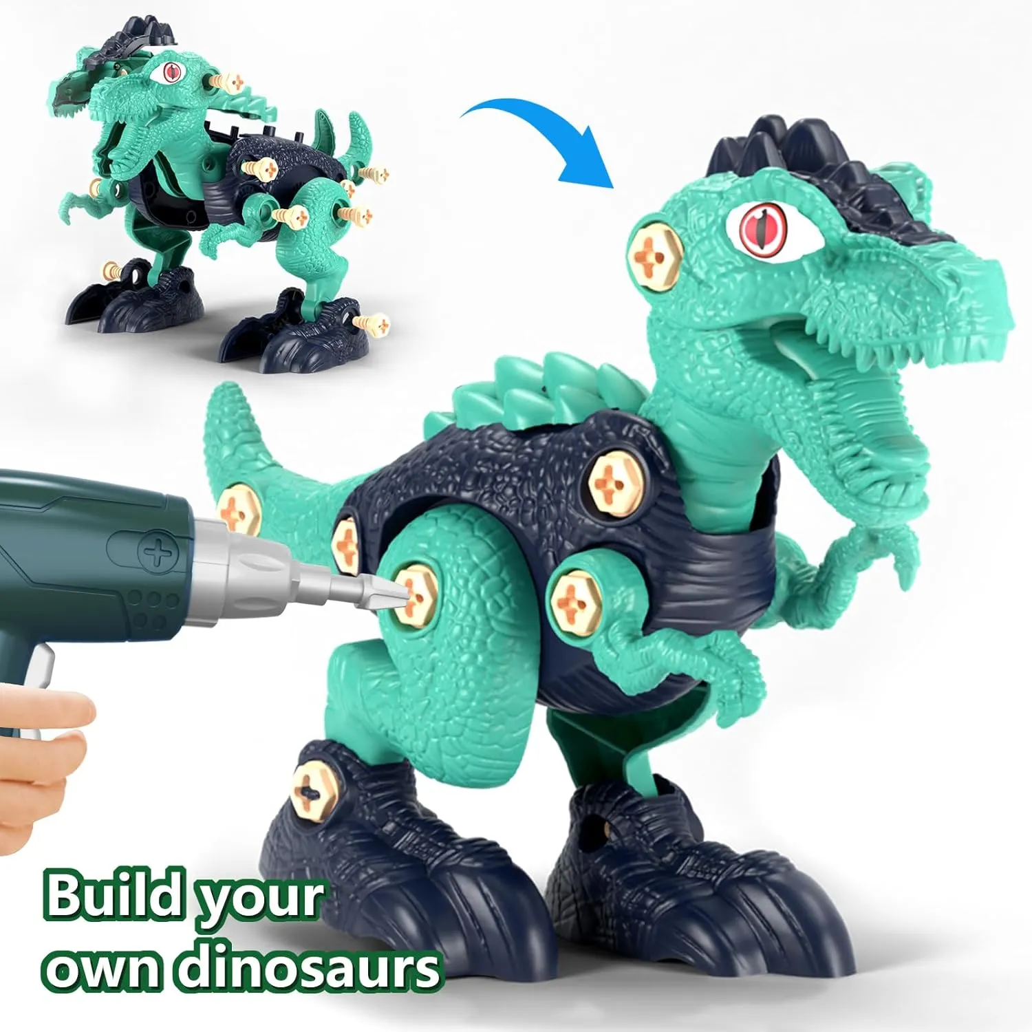 Jasonwell Kids Building Dinosaur Toys - Boys STEM Take Apart Construction Set Educational Dino Kit Play Set Easter Party Favors Christmas Birthday Gifts for Toddler Girls Age 3 4 5 6 7 8   Year Old