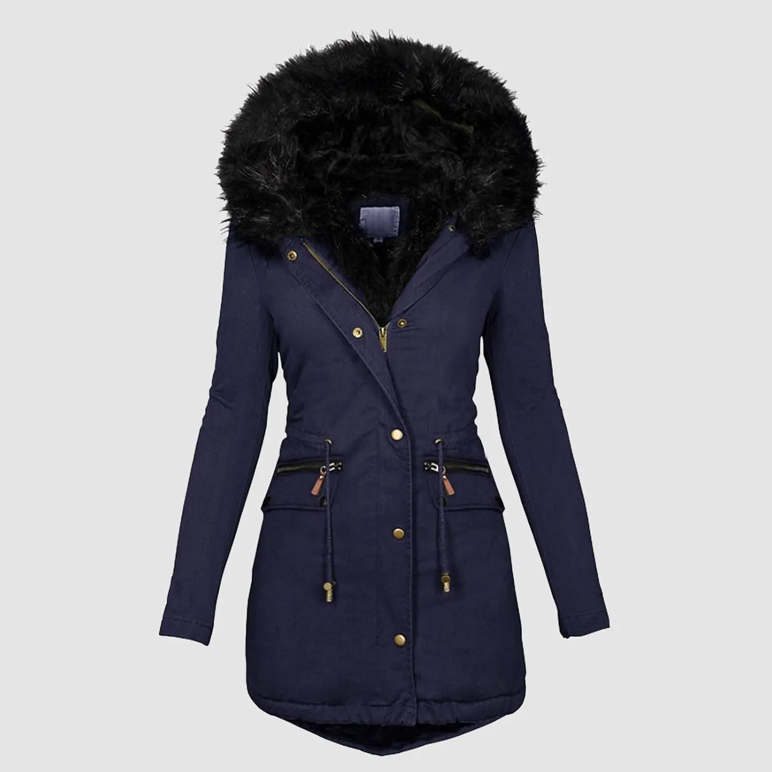Long Winter Coats for Women 2023 Thicken Fleece Lined Parkas Anoraks Warm Cotton Puffer Jacket Coats with Faux Fur Hood
