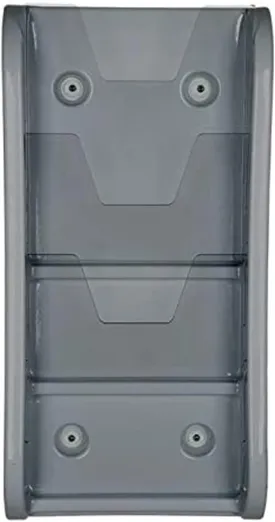 M&T Displays Wall Unit 3 Tier 8.5x11 inch Wall Mounting Plastic Clear PET Pocket Brochure File Organizer Office Document Magazine Folder Rack Portrait Indoor Gray