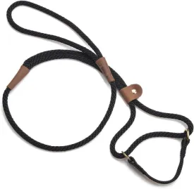 Mendota Pet Dog Walker, Martingale Style Leash - Leash & Collar Combo, Made in The USA - Black, 3/8 in x 6 ft - for Small/Medium Breeds