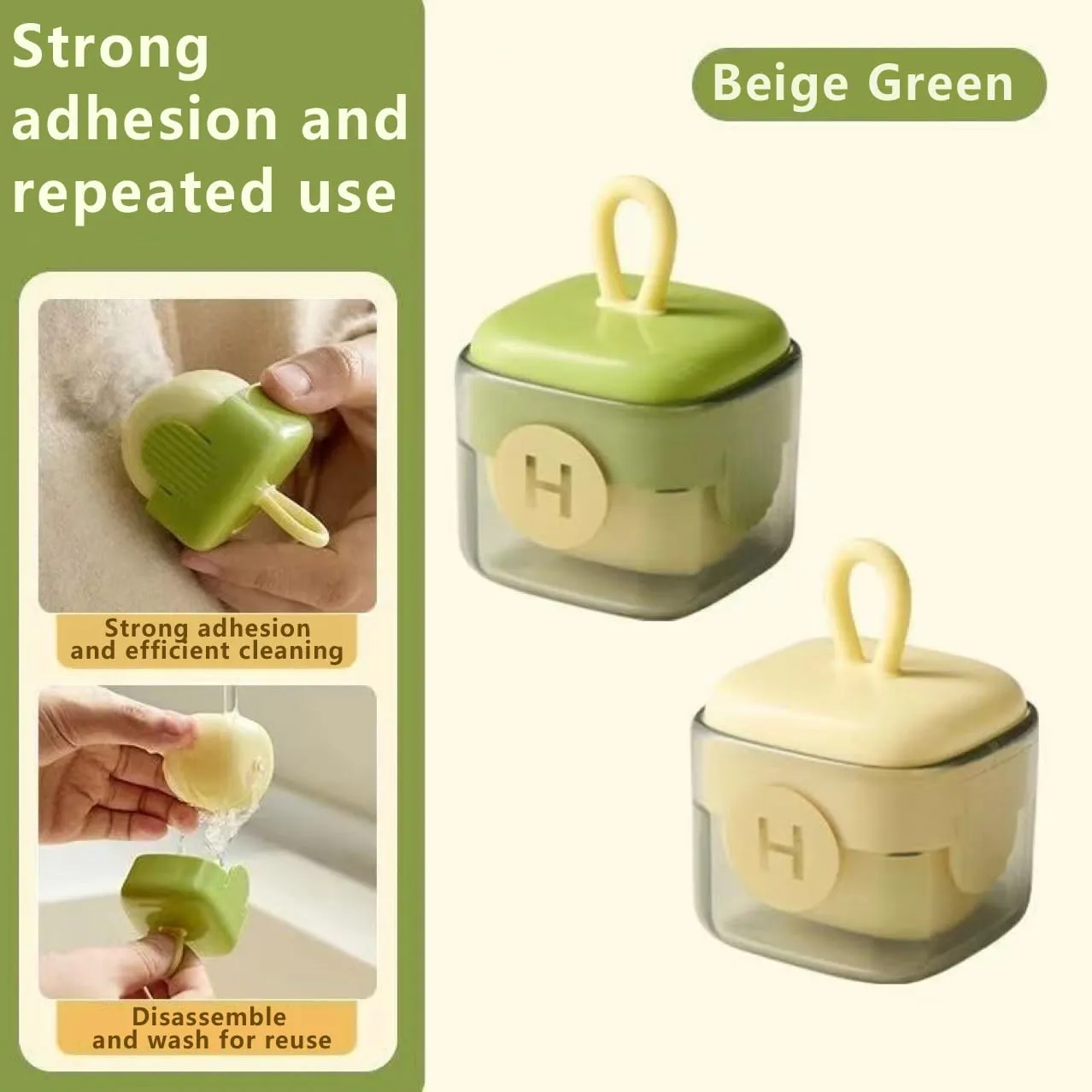 Mini Reusable Lint Roller - Portable Washable Lint Remover for Clothes, Pet Hair, Furniture, Travel - Compact, Eco-Friendly, Safe for Delicate Fabrics & Upholstery (Green*1)