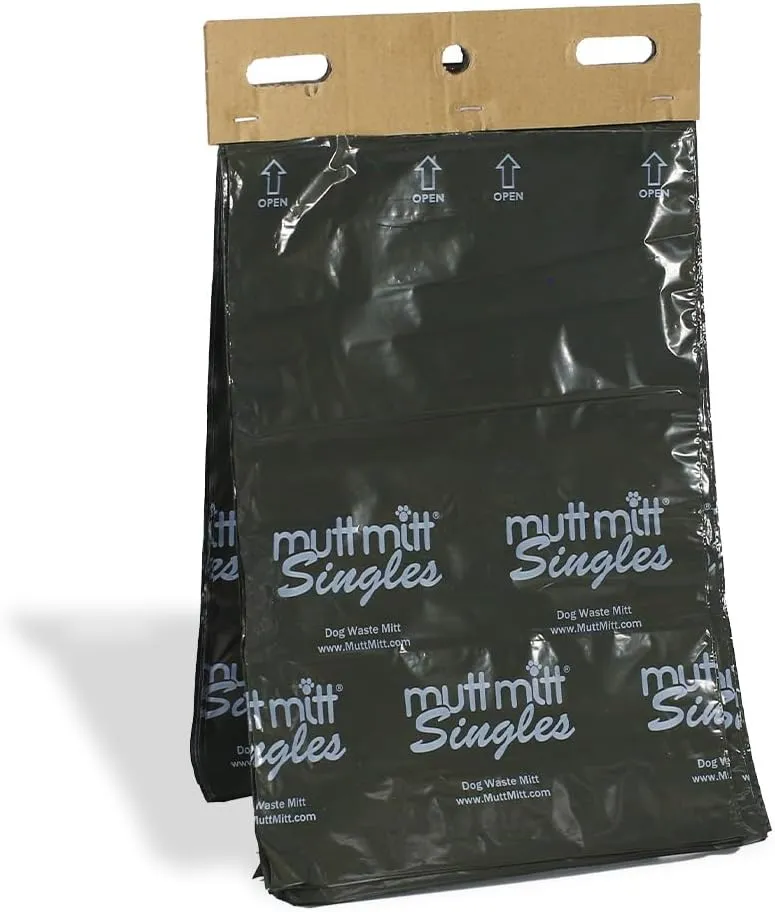 Mutt Mitt Singles Dog Waste Header Bags multi-product listing - 1,000 Mutt Mitt Singles Bags perfect for 2 Dog Waste Stations - Single-Ply, thick bag with a bottom gusset, for safer, easier pick-up