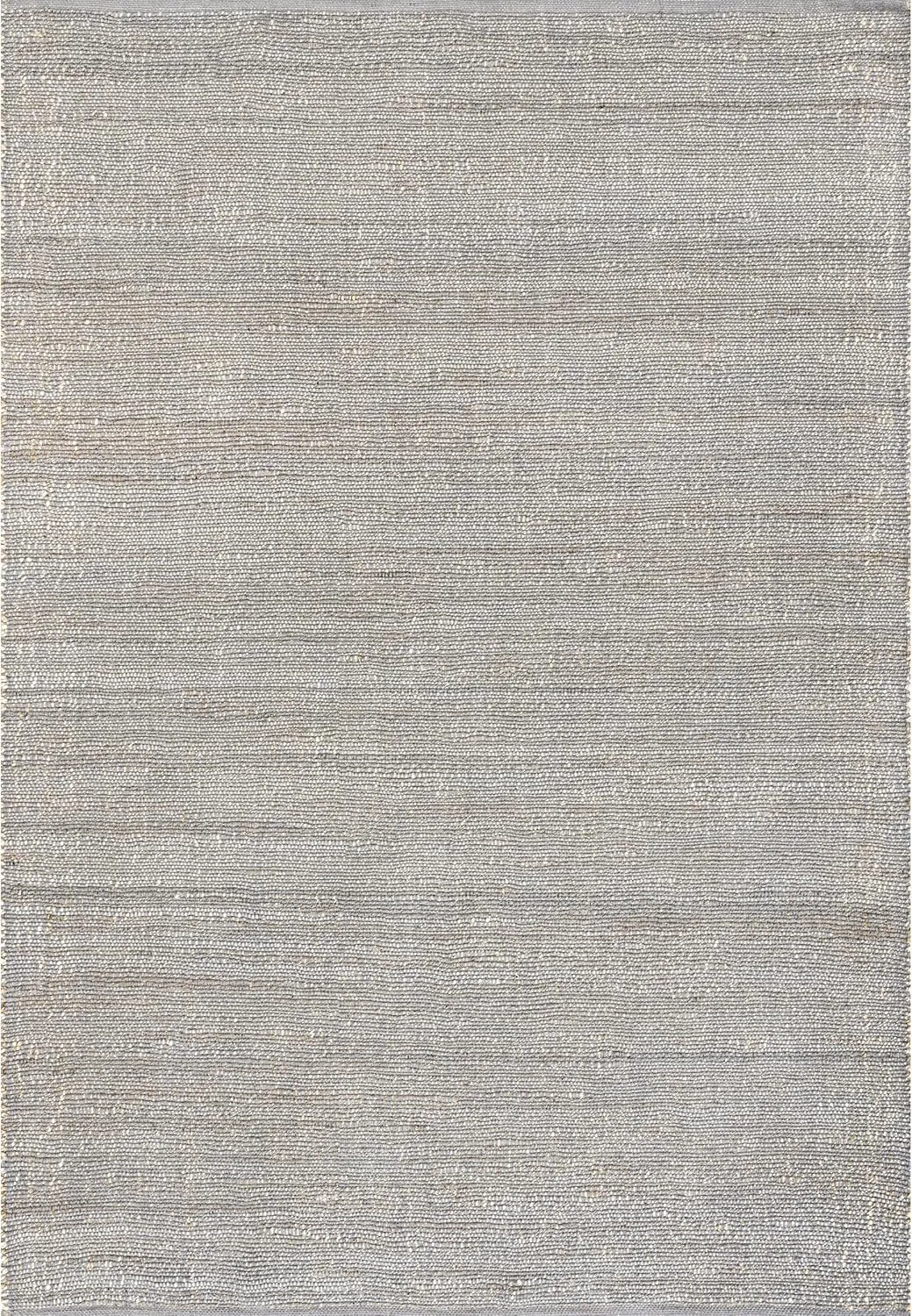 nuLOOM 2' x 6' Elfriede Jute & Cotton Hand Woven Area Rug, Elfriede Grey, Solid Rustic Farmhouse Style, Weaved Design, Natural Fiber, for Bedroom, Living Room, Dining Room, Hallway, Office, Entryway