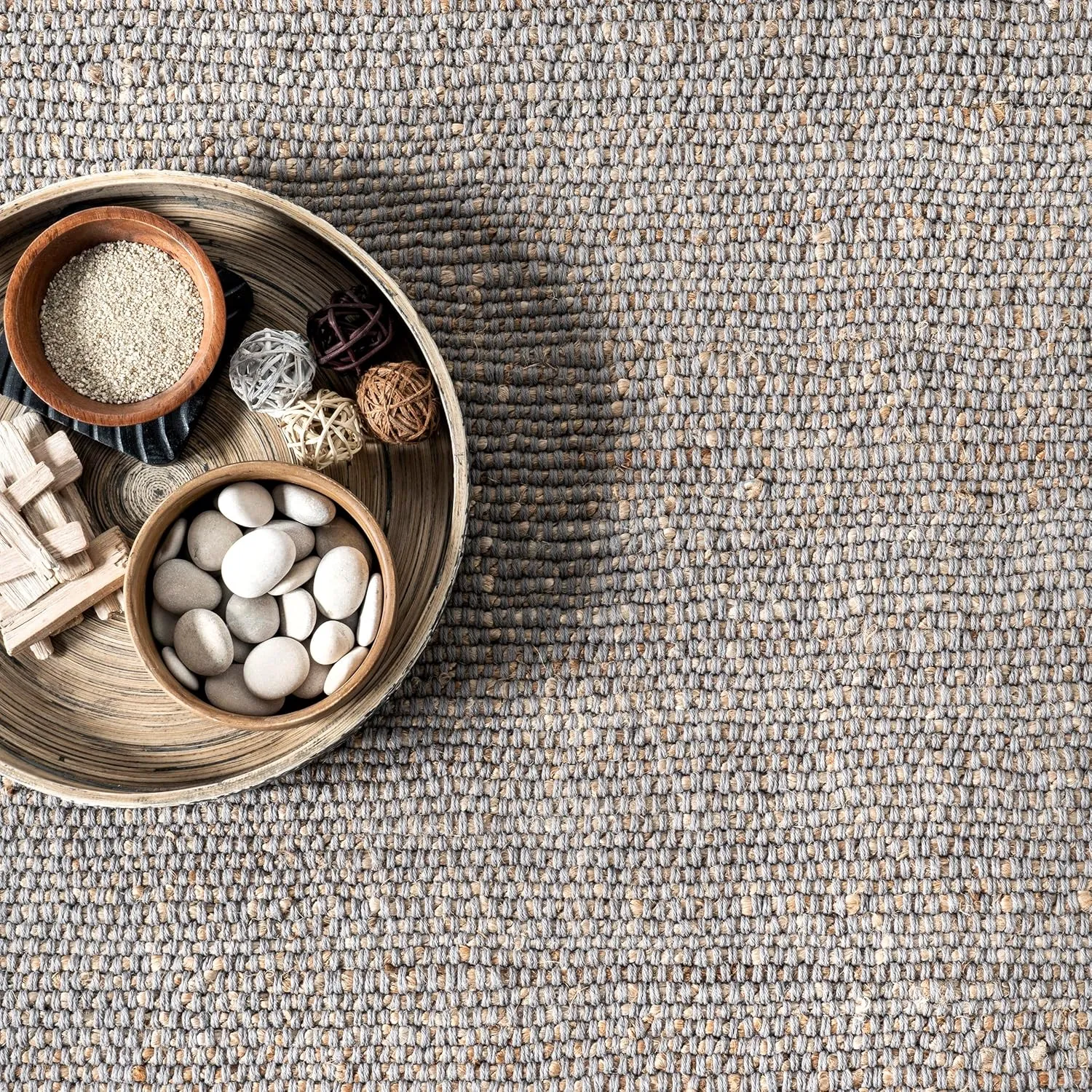nuLOOM 2' x 6' Elfriede Jute & Cotton Hand Woven Area Rug, Elfriede Grey, Solid Rustic Farmhouse Style, Weaved Design, Natural Fiber, for Bedroom, Living Room, Dining Room, Hallway, Office, Entryway