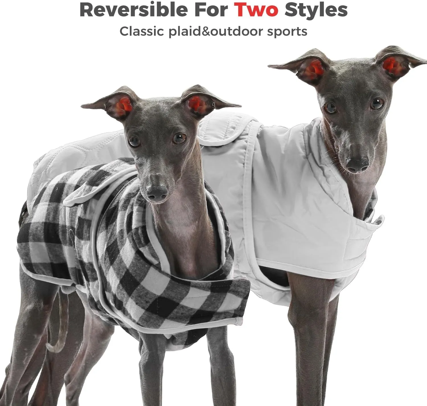PAWZ Road Dog Winter Coat with 5 Layers Warm Material, Reversible Dog Clothes with 2 Sides, Dog Jacket Outdoor Water Repellent, (Light Beige Plaid 3XL)