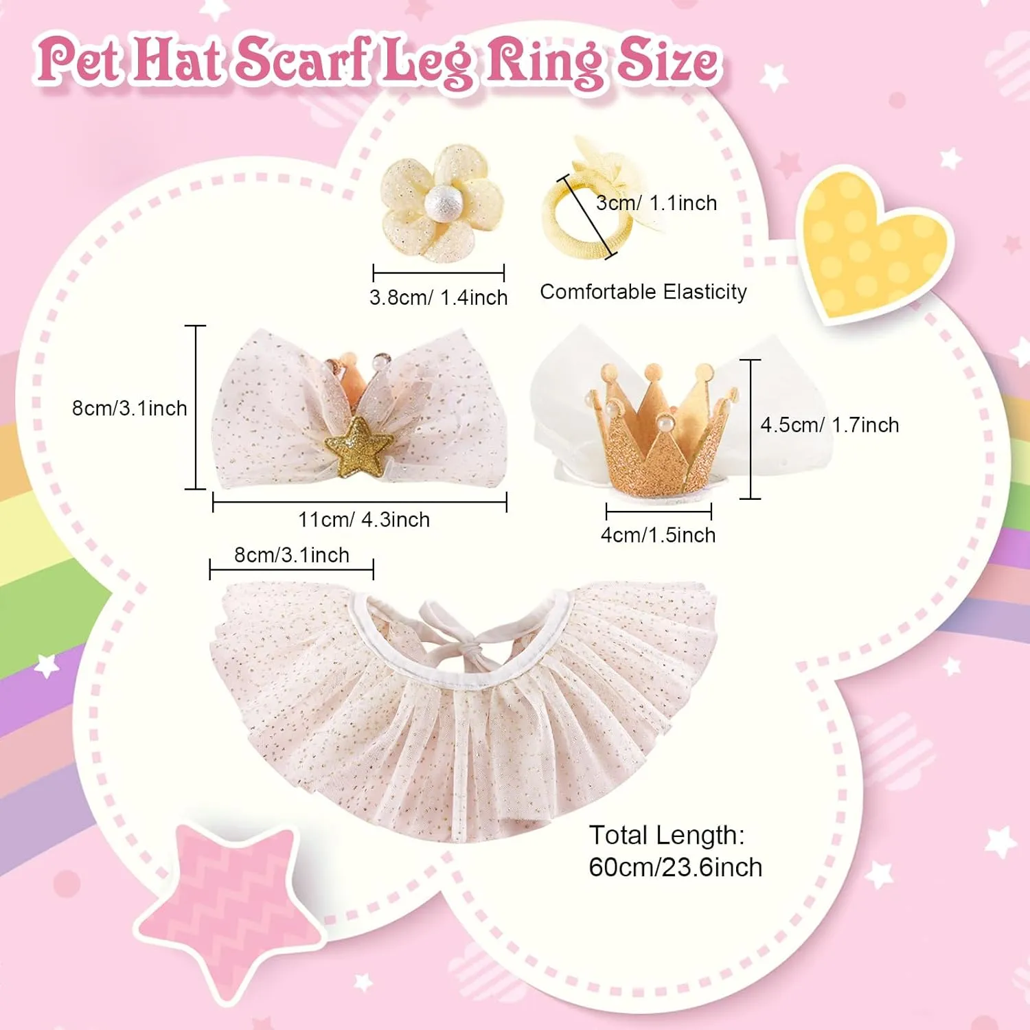 Pet Birthday Hat Scarf Set Puppy Princess Costumes Dog Glitter Bowties Hat Sequin Bandana Cute Lace Cat Outfit Flower Dog Leg Ring Pet Party Supplies