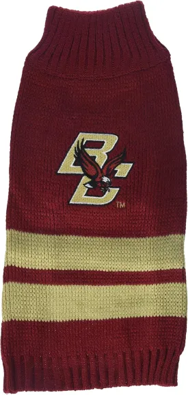 Pets First NCAA Boston College Eagles Dog Sweater, Size Small. Warm & Cozy Knit Pet Sweater with NCAA Team Logo, Best Puppy Sweater for Large & Small Dogs