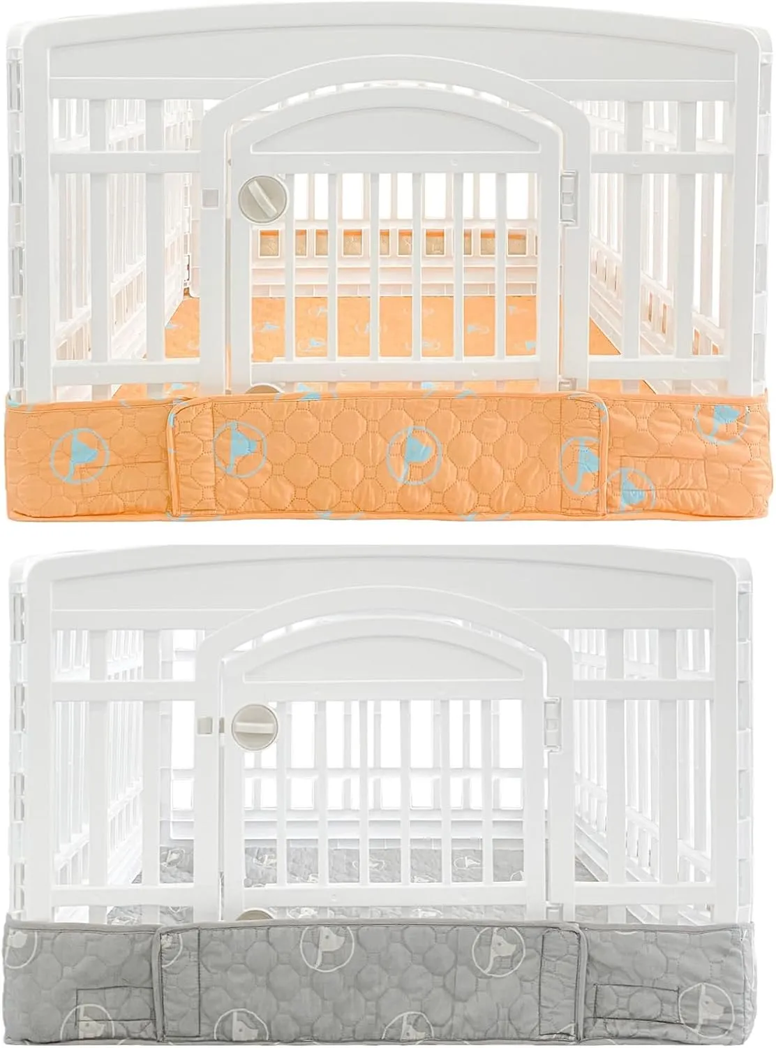 PJYuCien Dog Playpen Bottom Pad 2 Packs for Easy Alternation, Fits for 36 Inch 4 Panels Exercise Pet Pen. Using as a Fence Stabilization and Puppy Pen Mat, Hoop and Loop Design.