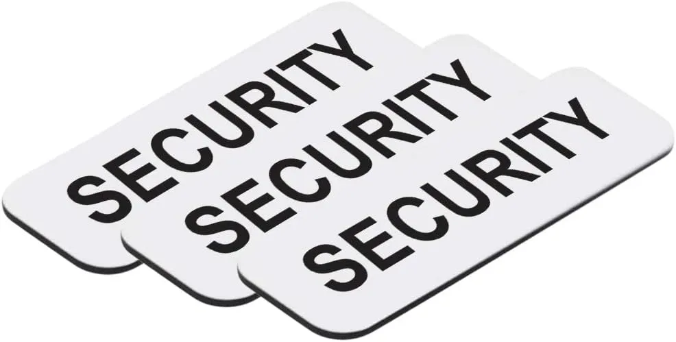 Security 1 x 3" Name Tag, White (3 Pack)