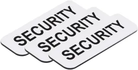 Security 1 x 3" Name Tag, White (3 Pack)