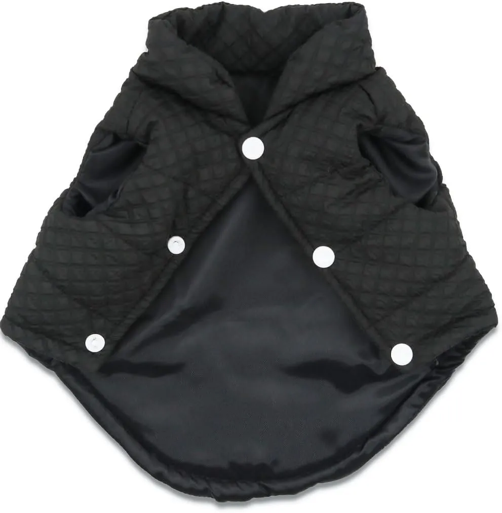 Soft Warm Small Dog Coats Lightweight Pet Dog Winter Jackets for Small Medium Dogs Puppy Cold Weather Coat Pet Clothes, Black, Small