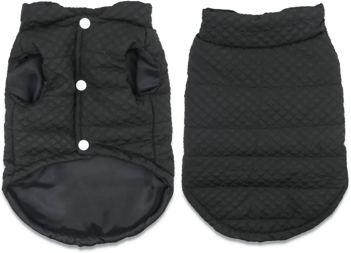 Soft Warm Small Dog Coats Lightweight Pet Dog Winter Jackets for Small Medium Dogs Puppy Cold Weather Coat Pet Clothes, Black, Small
