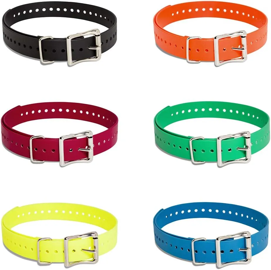 SportDOG Brand 1 Inch Collar Straps - Waterproof and Rustproof - Tightly Spaced Holes for Proper Fit - Black