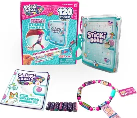 STICKI Rolls Sticki Book - Wearable & Shareable Sticker Bracelet   Collection Sticki Book | Includes 120 Mini Stickers | 50 Activity Pages | Over 1000 Fun Sticker Designs to Collect! (Series 1)