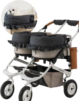 Stroller Cover for Pets, Stroller not Included, Comforter, Margaret The Lace Edition, Harryspet, Stroller Guard, Pet Stroller Front Section Guard, Cover only (Space Grey)
