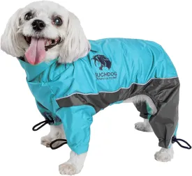 TOUCHDOG 'Quantum-Ice' Full Body Bodied Adjustable and 3M Reflective Pet Dog Coat Jacket w/ Blackshark Technology, X-Large, Ocean Blue, Grey