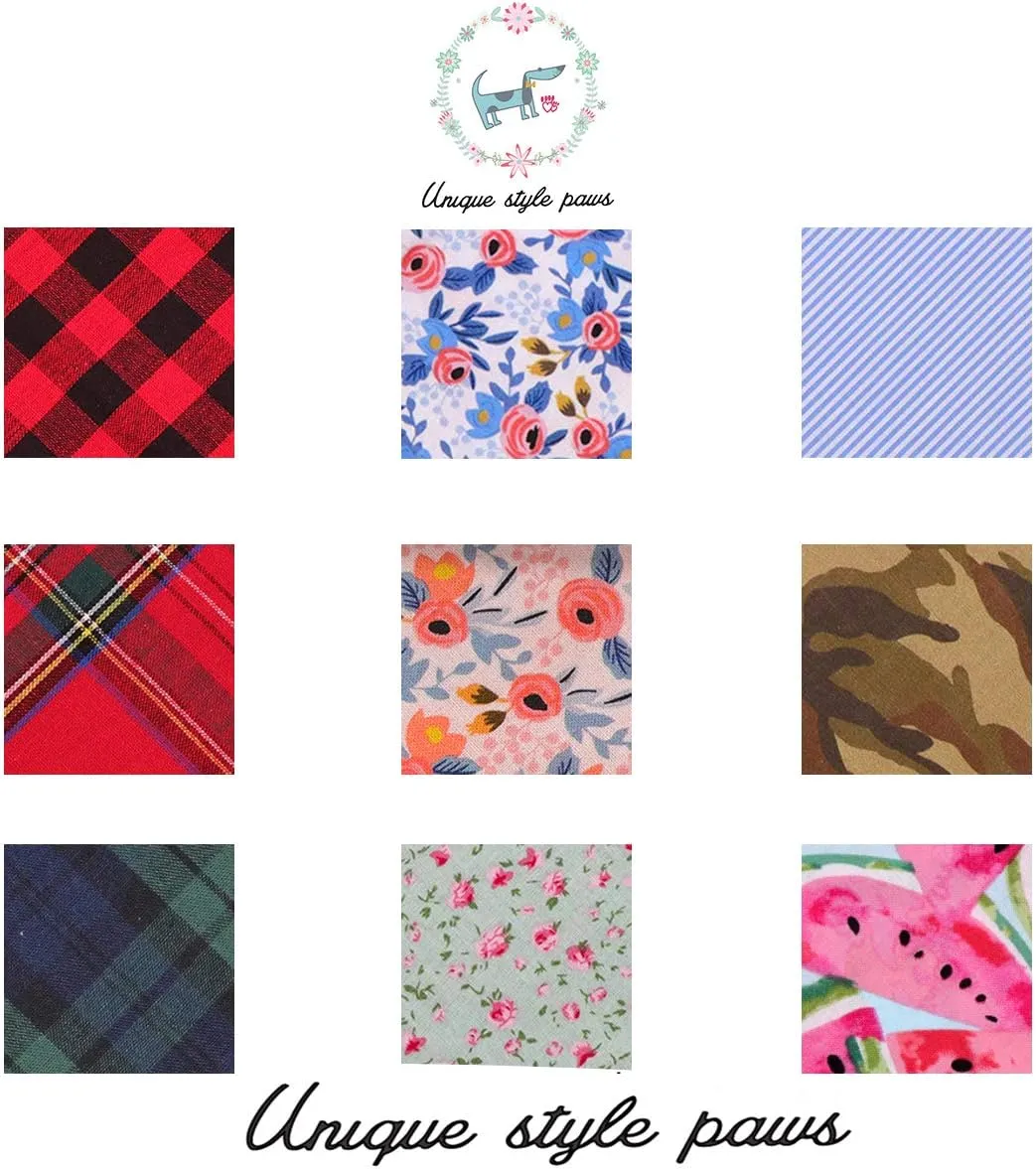 Unique Style Paws Dog Bandanas 1PC Washable Cotton Triangle Dog Scarfs for Small Medium Large Dogs and Cats